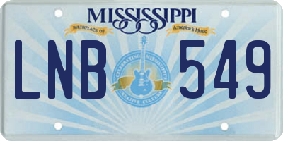MS license plate LNB549
