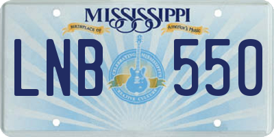 MS license plate LNB550