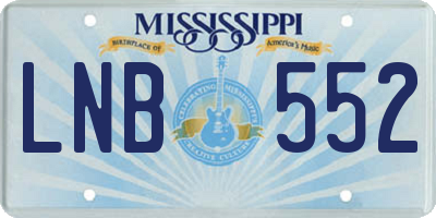 MS license plate LNB552