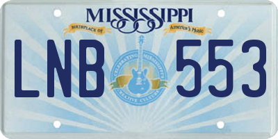 MS license plate LNB553