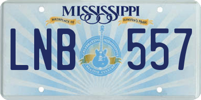 MS license plate LNB557