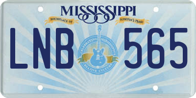 MS license plate LNB565