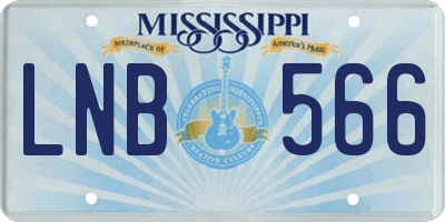 MS license plate LNB566