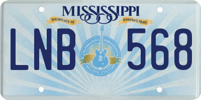 MS license plate LNB568