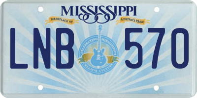 MS license plate LNB570