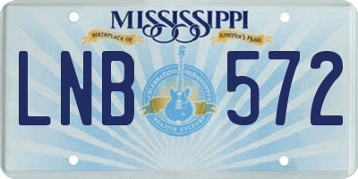 MS license plate LNB572