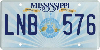 MS license plate LNB576