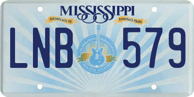 MS license plate LNB579