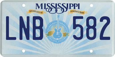 MS license plate LNB582