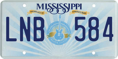 MS license plate LNB584