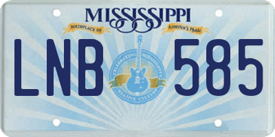 MS license plate LNB585