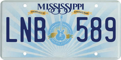 MS license plate LNB589