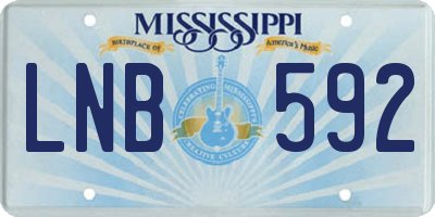 MS license plate LNB592