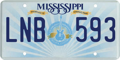 MS license plate LNB593