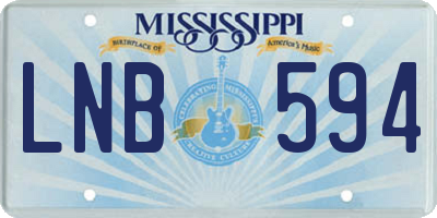 MS license plate LNB594