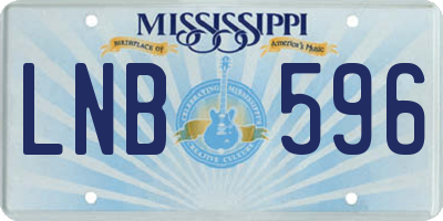 MS license plate LNB596