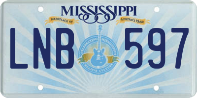 MS license plate LNB597