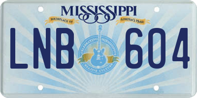 MS license plate LNB604