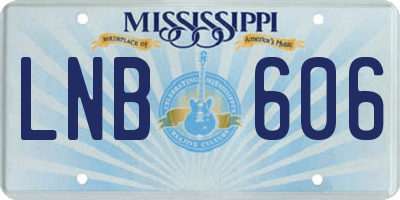 MS license plate LNB606