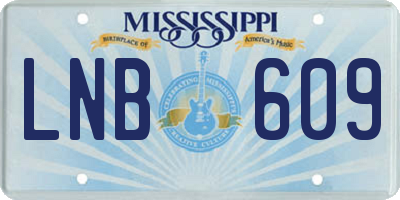 MS license plate LNB609