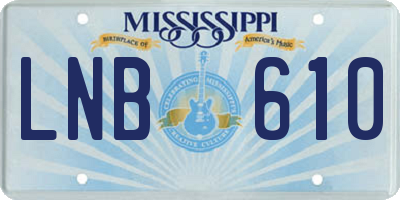 MS license plate LNB610