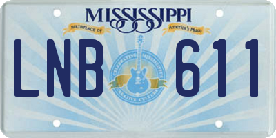 MS license plate LNB611