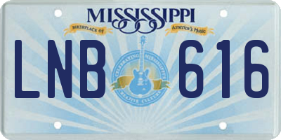 MS license plate LNB616