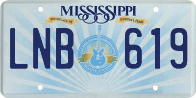 MS license plate LNB619