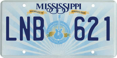 MS license plate LNB621
