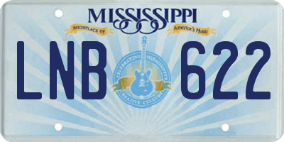 MS license plate LNB622