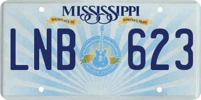 MS license plate LNB623