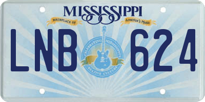 MS license plate LNB624