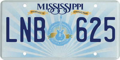 MS license plate LNB625