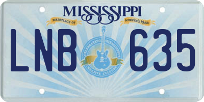 MS license plate LNB635
