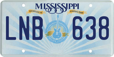 MS license plate LNB638