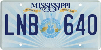 MS license plate LNB640
