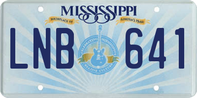 MS license plate LNB641