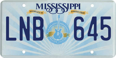 MS license plate LNB645