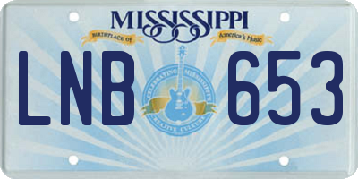 MS license plate LNB653