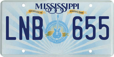 MS license plate LNB655