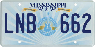 MS license plate LNB662