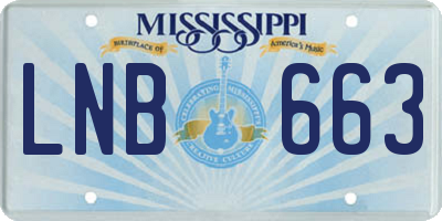 MS license plate LNB663