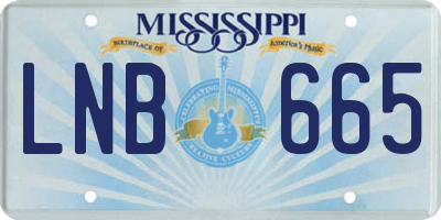 MS license plate LNB665