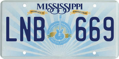 MS license plate LNB669