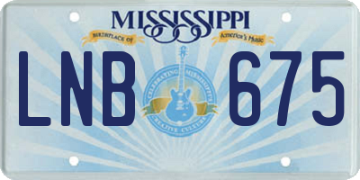 MS license plate LNB675