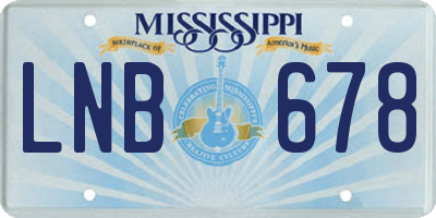 MS license plate LNB678