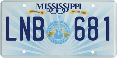 MS license plate LNB681