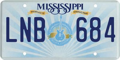 MS license plate LNB684