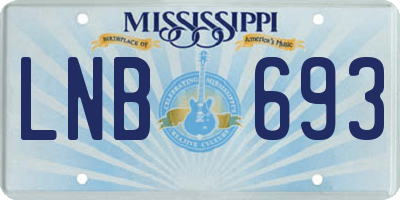 MS license plate LNB693