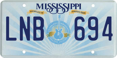 MS license plate LNB694